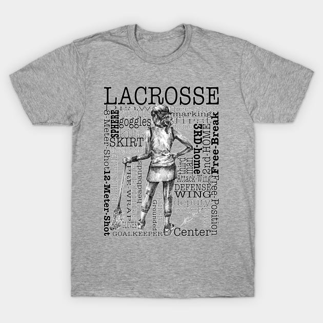 Lacrosse Montage (Female-Border) T-Shirt by TheArtofLax